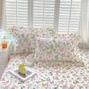 Solstice Floral Pillowcase Set - 2pcs 100% Cotton Ruffled Fundas de Almohada, Cushion Cover