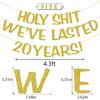 Holy We've Lasted 20 Years Banner, 20th Wedding Anniversary Party Decorations, Funny Decor for Him Her Husband Wife Parents, Pre-Strung, Gold Glitter