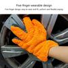 2Pcs Wear-resistant Double-sided Five Finger Gloves Vehicle Cleaning Gloves  Car Body Interior