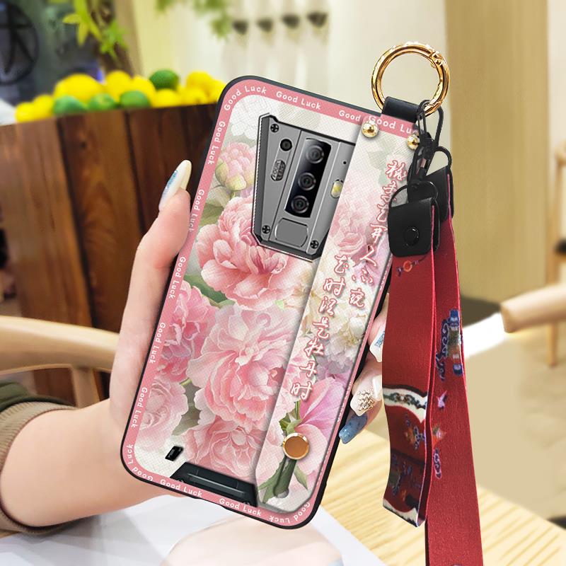 Phone Holder Anti-dust Phone Case For Blackview BV6900 Kickstand Ring Lanyard Durable Dirt-resistant Wristband Soft Case