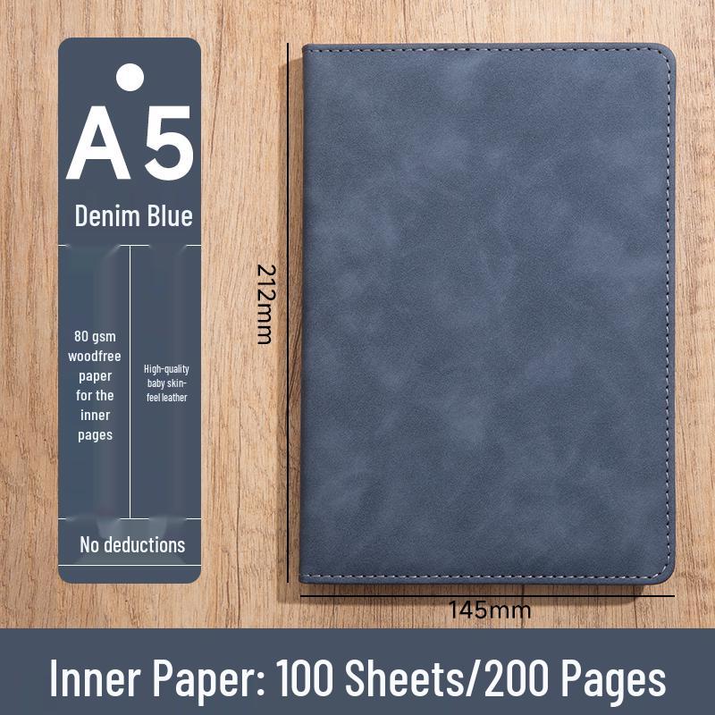 Personalized A5 Soft Leather Notebooks with Logo Printing: Custom Covers & Pages for Office Use