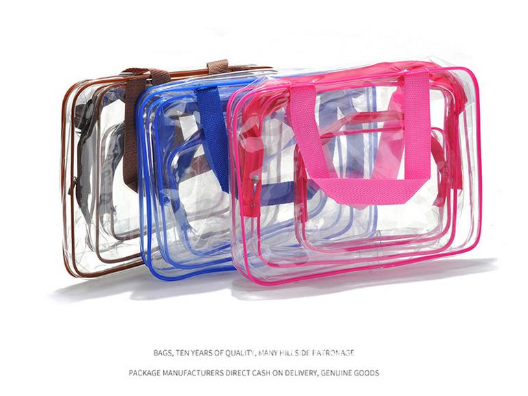 PVC Transparent Makeup Bag for Women - Large Capacity Toiletries Storage, Customizable Logo Small 18*14*4cm
