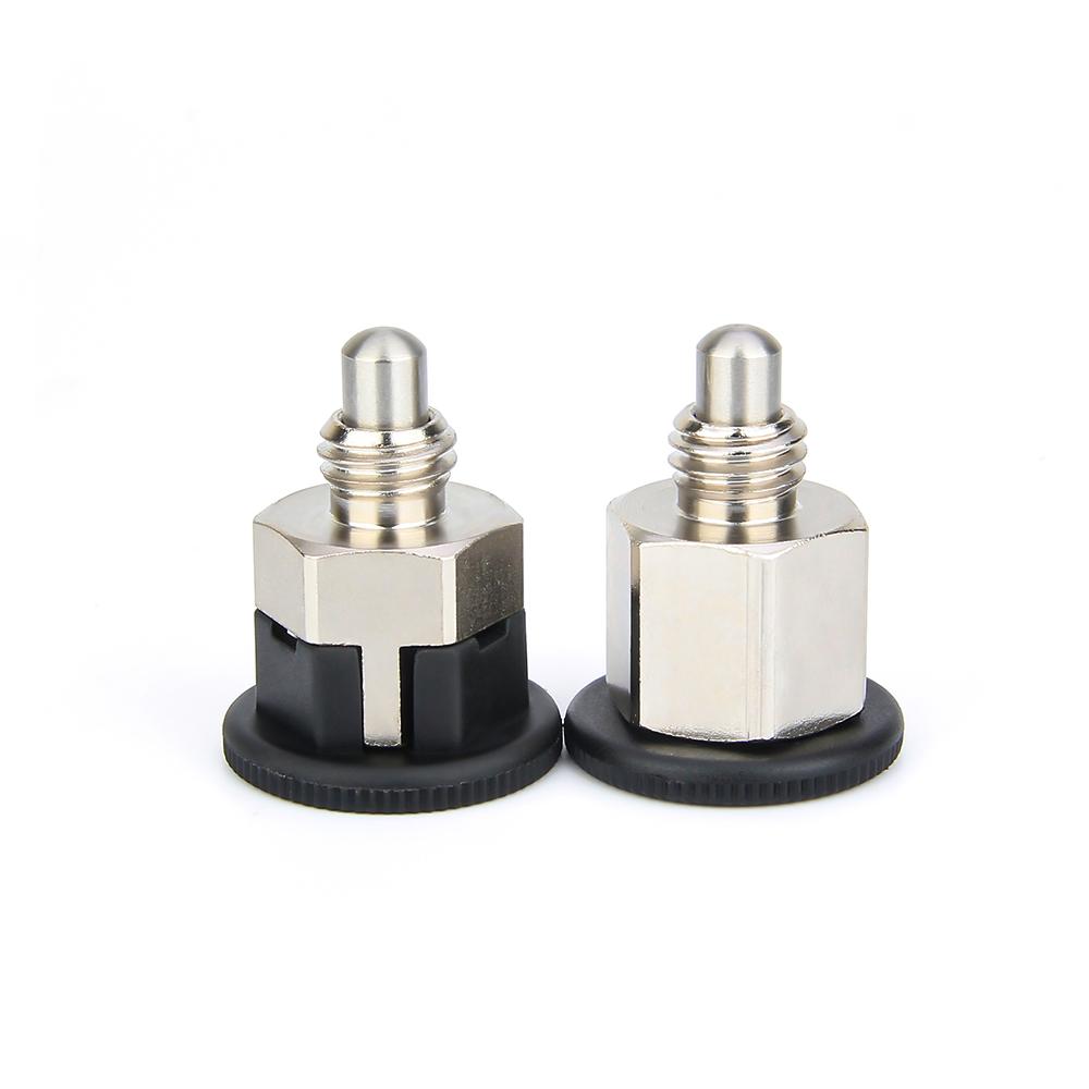KST213 M6/8/10 Coarse Thread Carbon Steel/Stainless Steel ReturnType/Self-locking Mini Index Plunger Pins Black/Blue/Red Knob Locating Pins