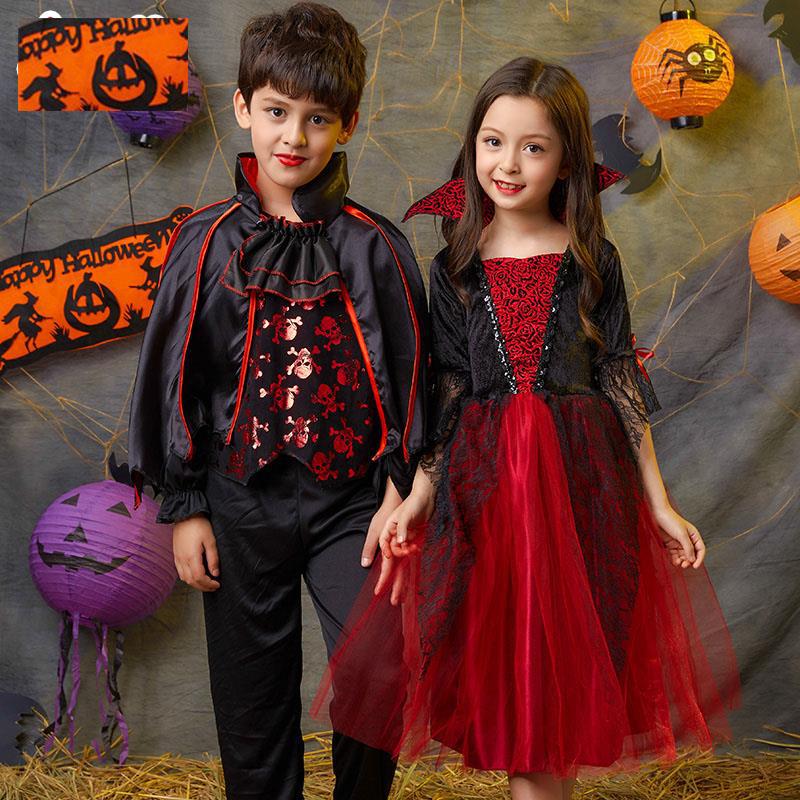 Halloween Kids' Vampire Princess & Pumpkin Cloak Costume Set