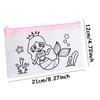 5/10pcs 21cm Non-woven Cartoon Pen Bag Line Pattern Stationery Storage Bag Lightweight Large Pencil Case School Office Supplies