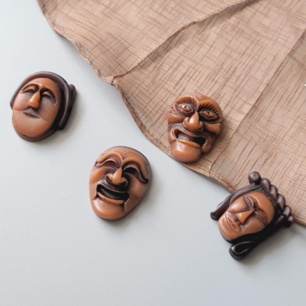 Koreanisches traditionelles Souvenir Hahoe-Maske Kühlschrankmagnet-Set 4 Stück