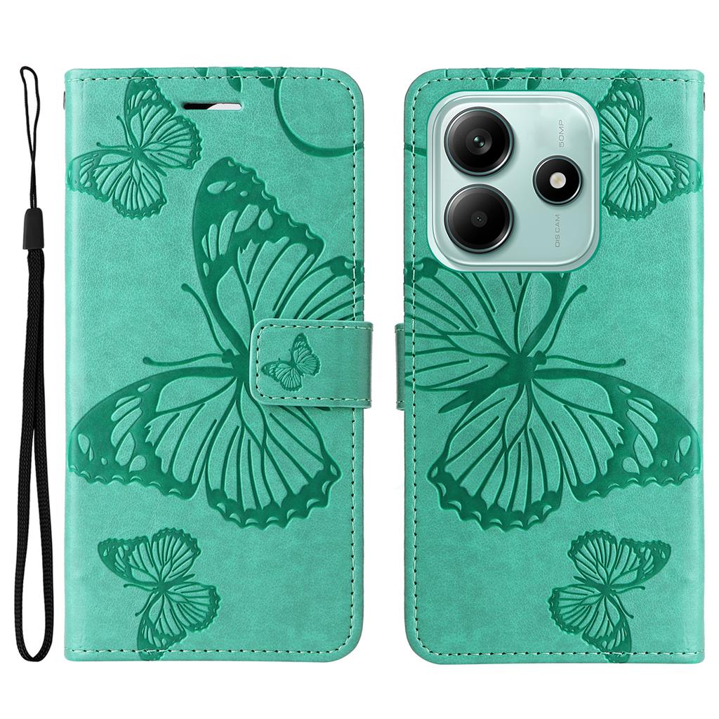 For Xiaomi Redmi Note 14 5G Wallet Case Floral Butterfly Imprinted Leather Phone Cover Stand