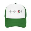 Heart Beat Palestine Mesh Baseball Caps Unisex Sport Trucker Worker Cap Hat Adjustable Summer Trucker Cap