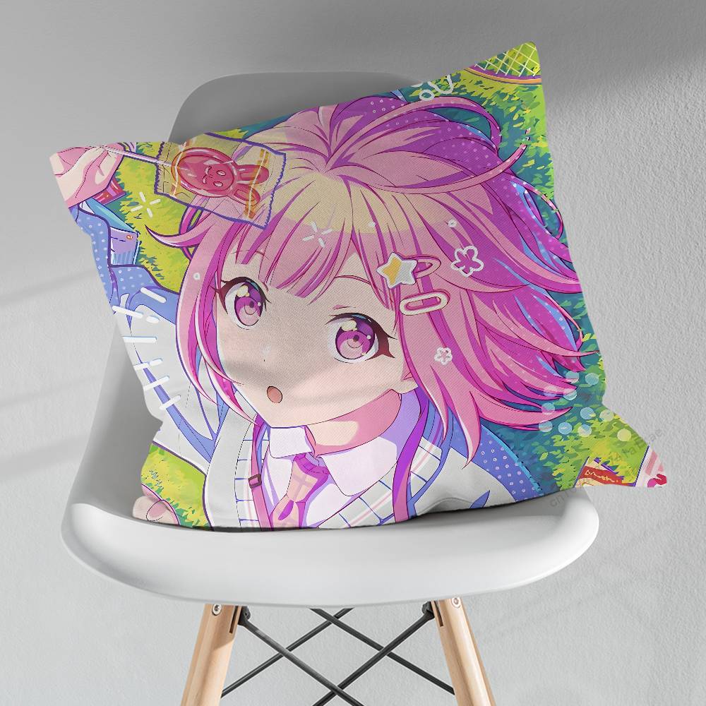 Anime Project Game SSEKAI Various Sizes Square Pillow Case For Car Home Bedchamber Decor Birthday Gift