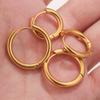 6pcs Stainless Steel 3mm 4mm Earrings PVD Gold Plated Round Korean Ear Rings Hoop Earring for Man Women Female Punk Jewelry