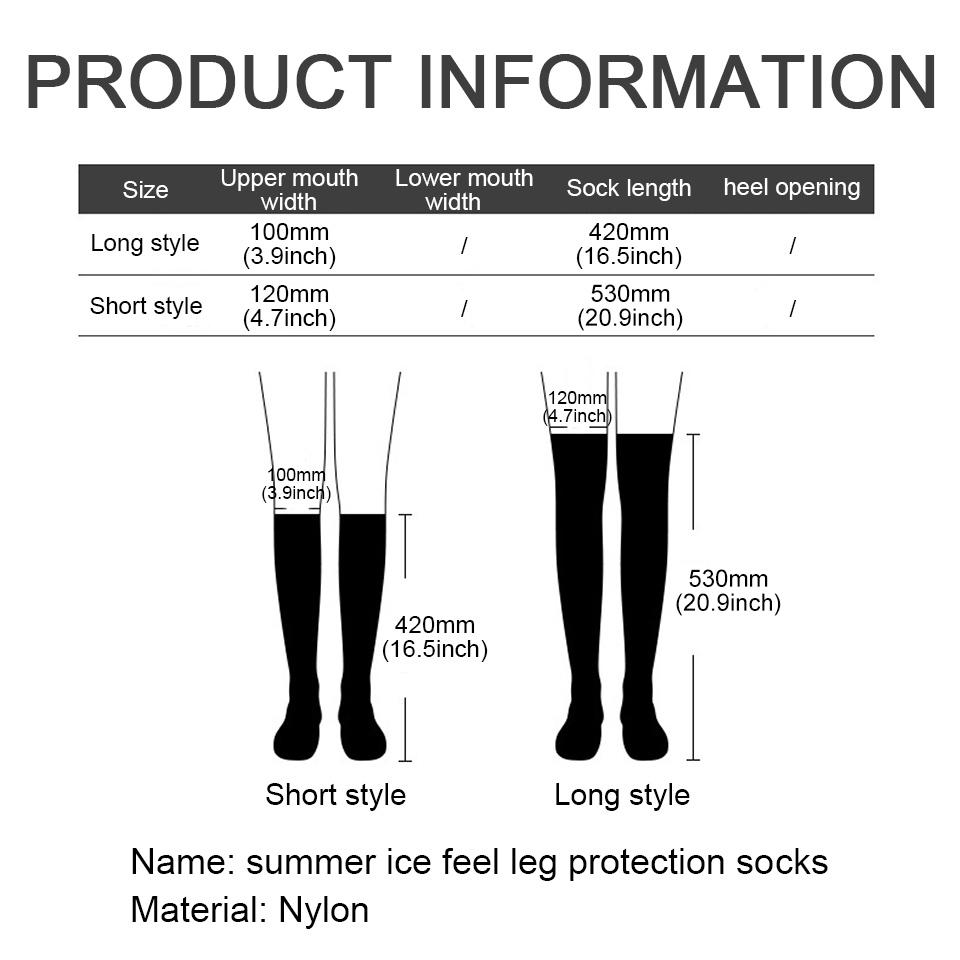 Ice Silk UV Protection Knee High Socks Breathable Anti Slip Golf Sports Stockings Elastic Cooling Effect Slimming Fit