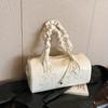 IELGY Korean version of light and foreign pink handbag, fashionable and versatile embroidered pillow bag, single shoulder and underarm women's bag.