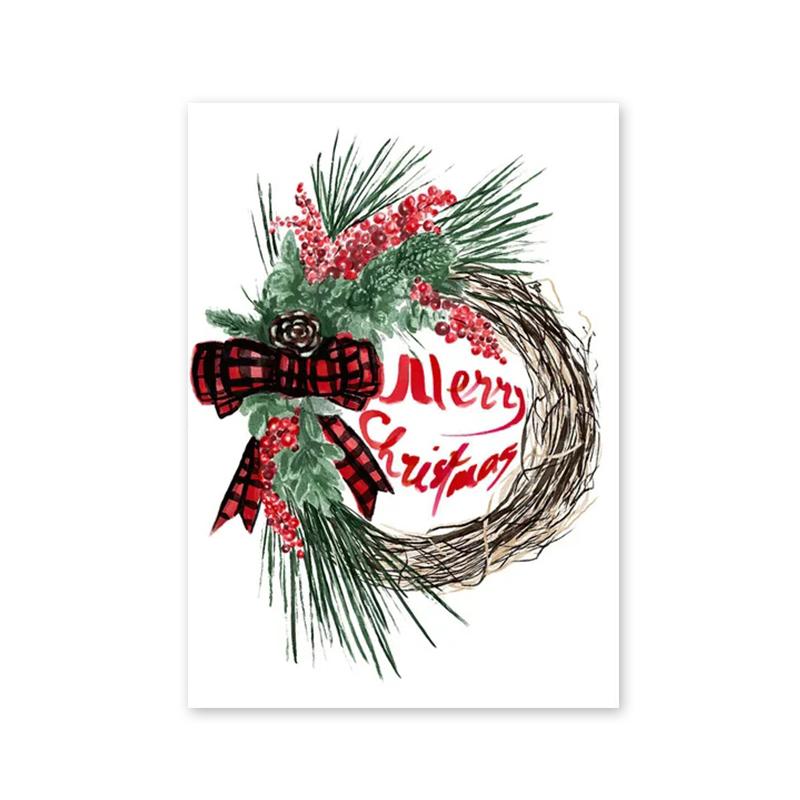 

Веселого Рождества Мультфильм Бохо Девушки Санта Настенная Живопись Холст Картина Скандинавские Плакаты И Принты Настенные Картины Детская Комната Домашний Декор 21x30cm No Framed