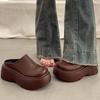 Thick-soled lazy Muller cool slippers heighten shorty music single shoes bag head half slippers women's wear 2025 autumn new