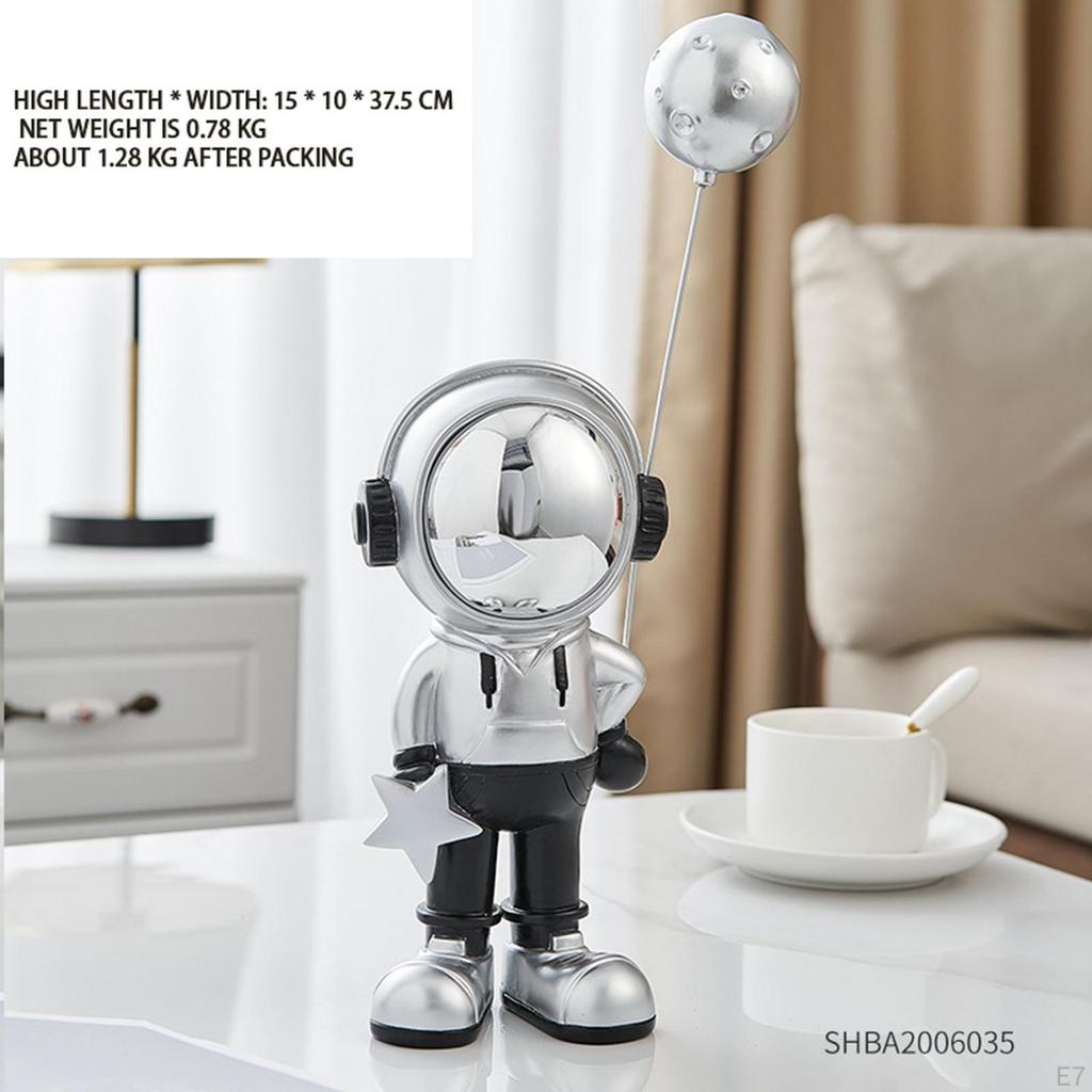 Kreative Astronauten-Statue Spaceman-Figuren Harzmaterial Kunsthandwerk für Zuhause Schreibtisch Veranda Büro