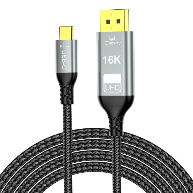 Highly Speed 80Gbps USB C To DP 2.1 Extension Cable for 8K 60Hz 4K 240Hz Video Output with HDRs Support On Laptop and Monitor Displays