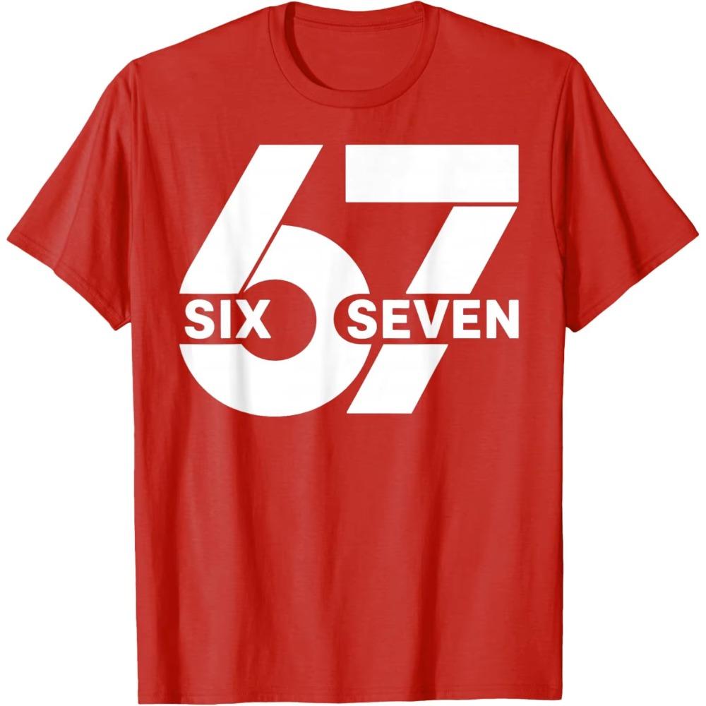Six Seven 67 Letter Number Print Tshirt Unisex Unisex Retro Minimalist Cotton Short Sleeve Fashion Unisex Daily Streetwear Tops