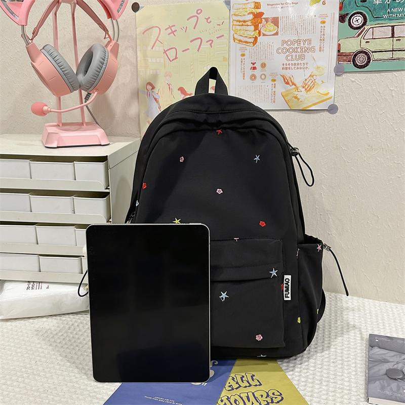 Embroidery Student Schoolbag Women's Large Capacity Backpack