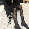 Women Spring Summer Sexy See Through Silky Pantyhose Stockings Leopard Print Jacquard Patterned Black Tights Hosiery