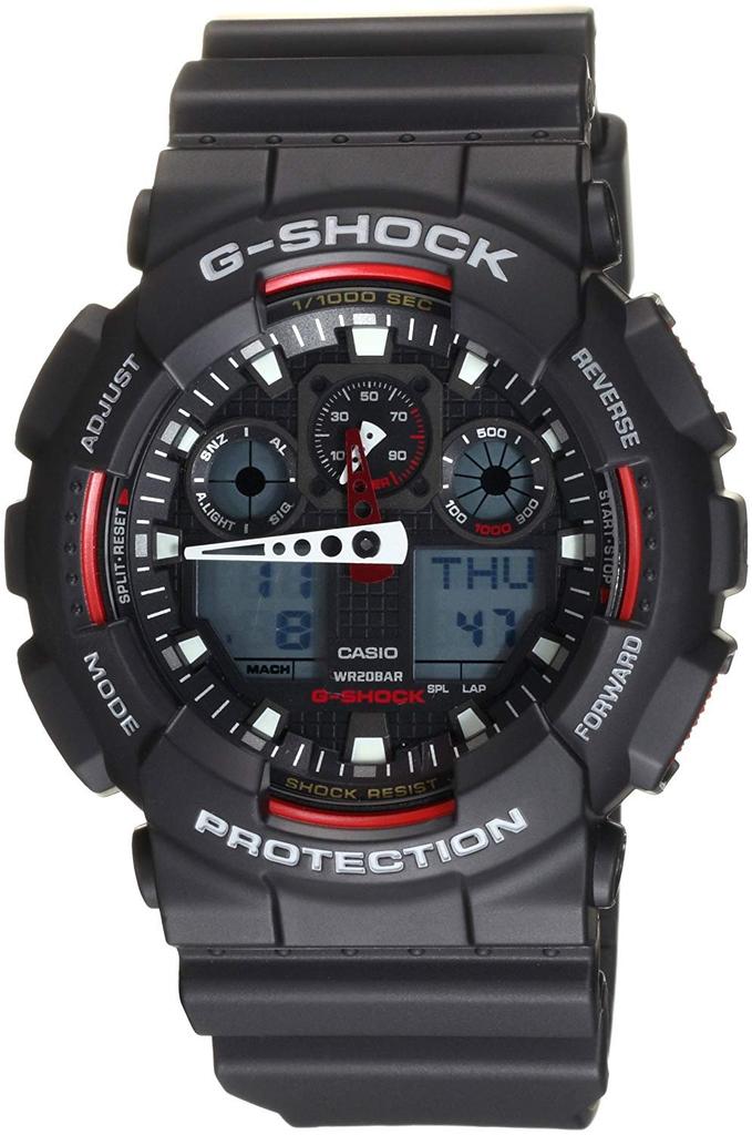 Casio G-Shock GA-100-1A4 Black/Red Analog-Digital
