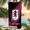 Beach Towel Aston Villa Print Custom Name Text Soft Towel for Swimming Pool