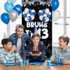 13th Birthday Decorations Door Cover Banner for Teenager Blue White Bruh I'm 13 Backdrop 13 Year Old Bday Background Sign Photo Props for Boys Teen