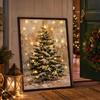 Christmas Door with Lights for Family Party Photo, Festive Home Decor