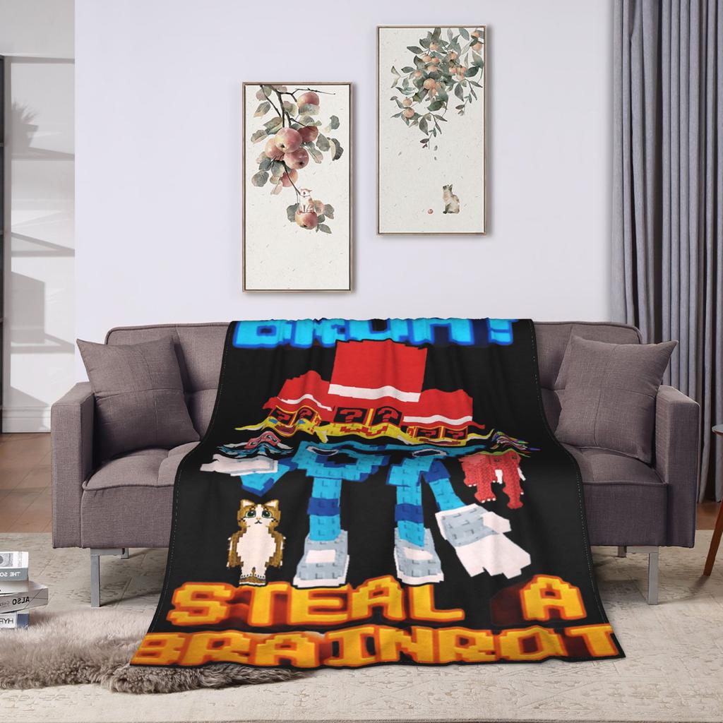 Hot 67 Six Seven Funny Italian Brainrot Print Blanket Coral Fleece Warm Cozy Fluffy Throw For Couch Sofa Men Women Multi Sizes