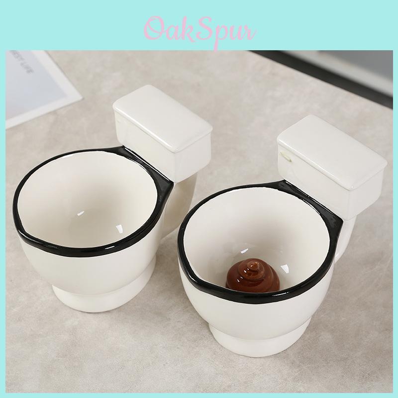 Tazza in Ceramica Creativa per WC con Manico per Uso in Ufficio Regalo Originale