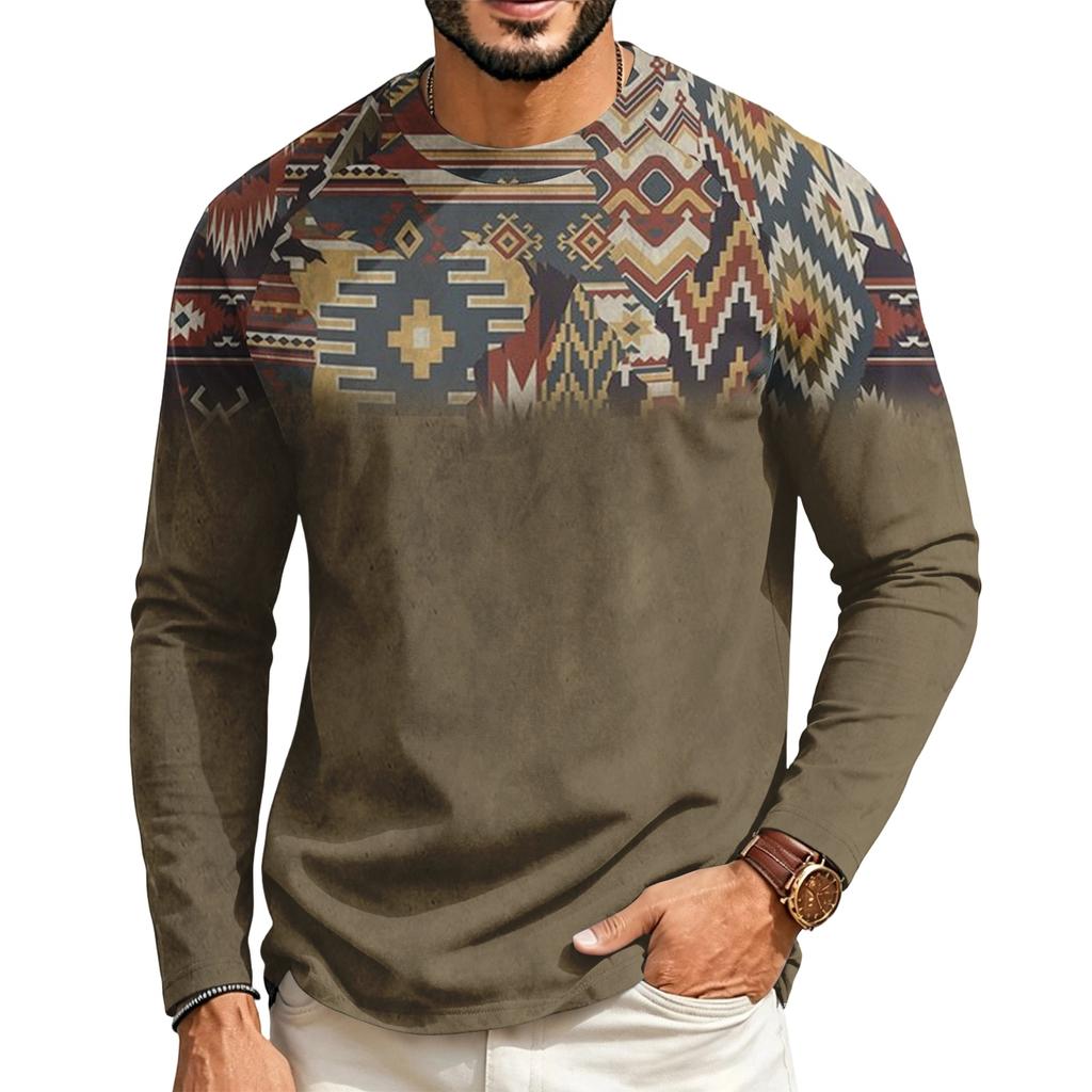 Maglietta da uomo a maniche lunghe raglan con scollo casual per l'uso quotidiano