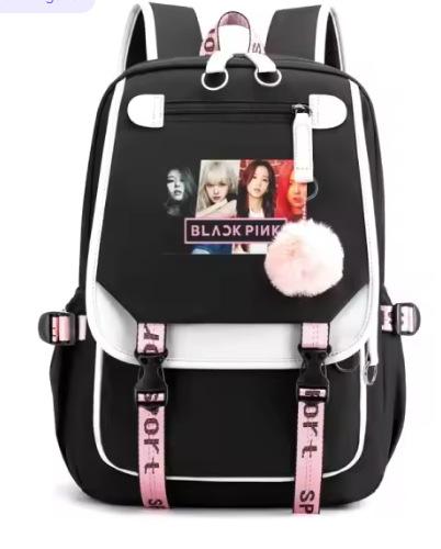 Korean Stray Kids Backpack Student Bag Men'S And Women'S Fashion Backpack Travel Bag Usb Computer Bag
