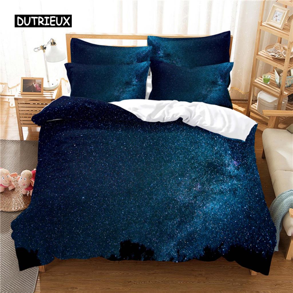 Sternennacht-Bettwäscheset, Bettbezug-Set, 3D-Bettwäsche, Digitaldruck, Bettwäsche, Queen-Size-Bettset, Modedesign