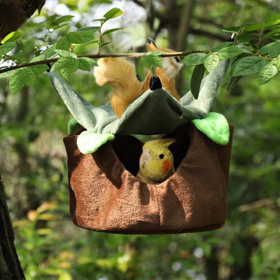 Papegoja Hängmatta Dubbellager Stort Utrymme med Krokar Andas Håll Varmt Vila Och