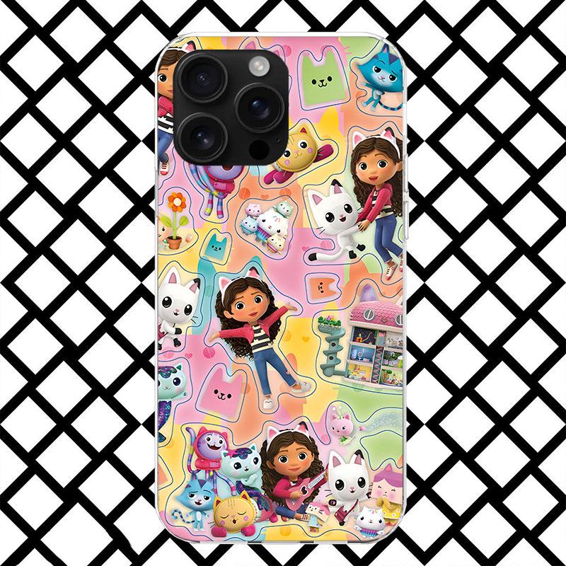 Cartoon Gabby's Puppenhaus Handyhülle für iPhone 17 Air 16 16E 15 14 Plus 13 Mini 12 11 Pro Max 7 8 + SE 2020 Weiche Hülle Fundas 17