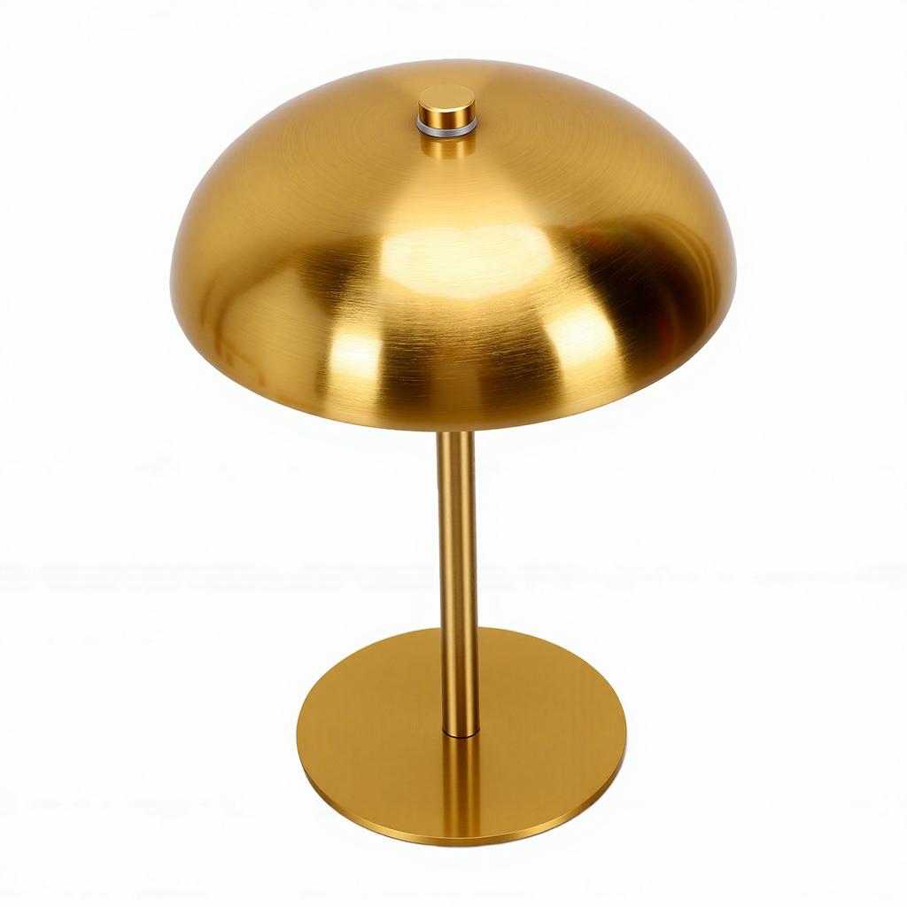 Table Lamp 3W 3 Color Temperatures Stepless Dimmable Touch Control Rechargeable Metal Mushroom Lamp for Bedside