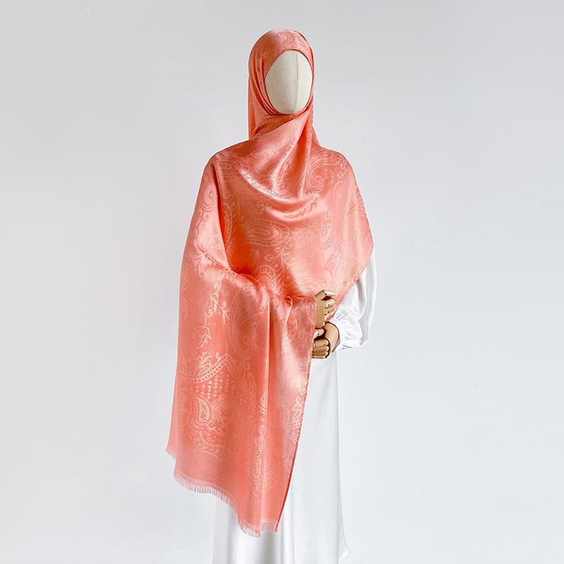 

70x180см Женский мусульманский хиджаб Пейсли Жаккардовый шарф Зимний теплый Женский высококачественный платок Шаль Повязка на голову Исламские шарфы Рамадан