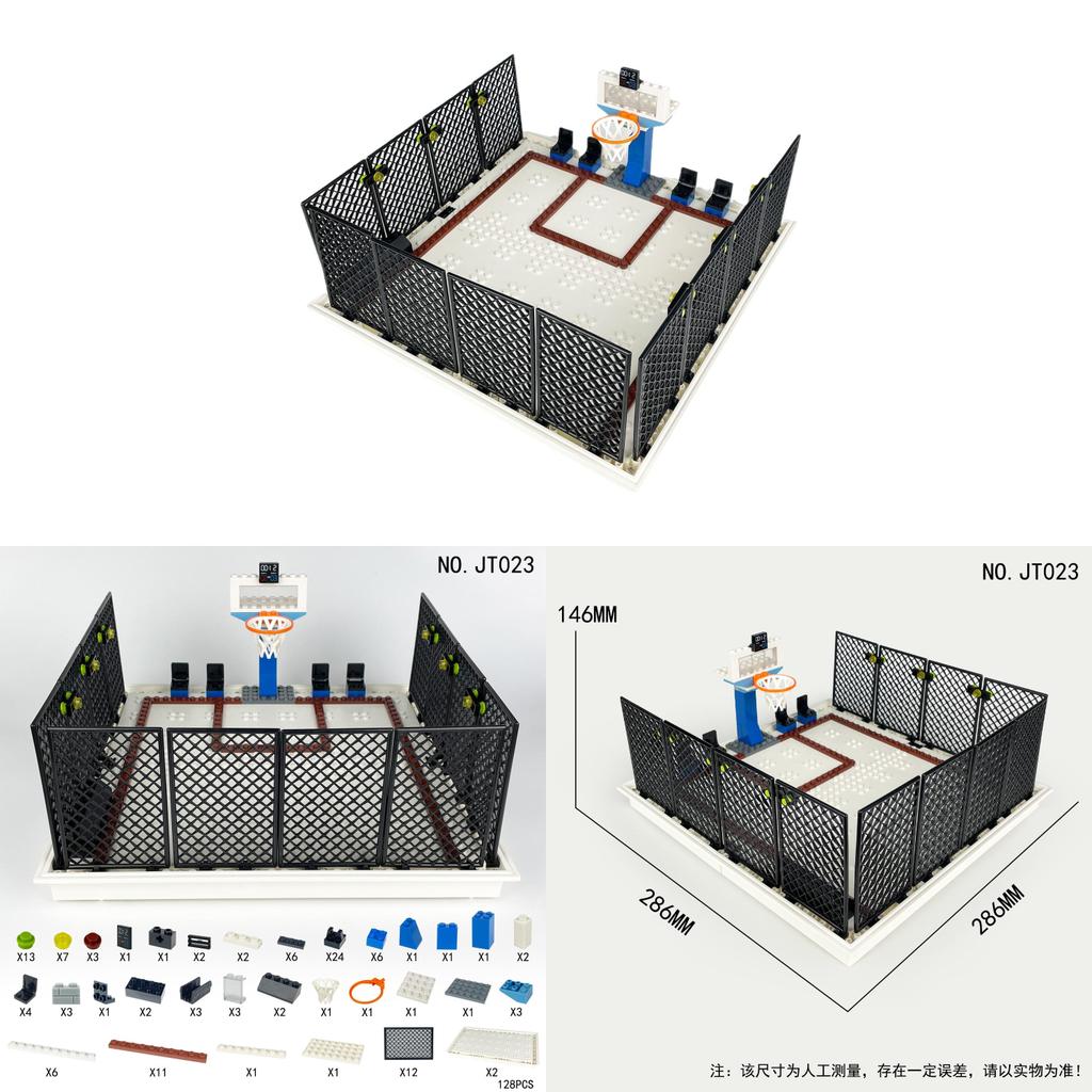 School Basketball Court Building Blocks Toy With Diy Assembly For Kids