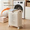 Foldable Laundry Hamper with Wheels, Large Capacity Dirty Clothes Basket for Bathroom Storage