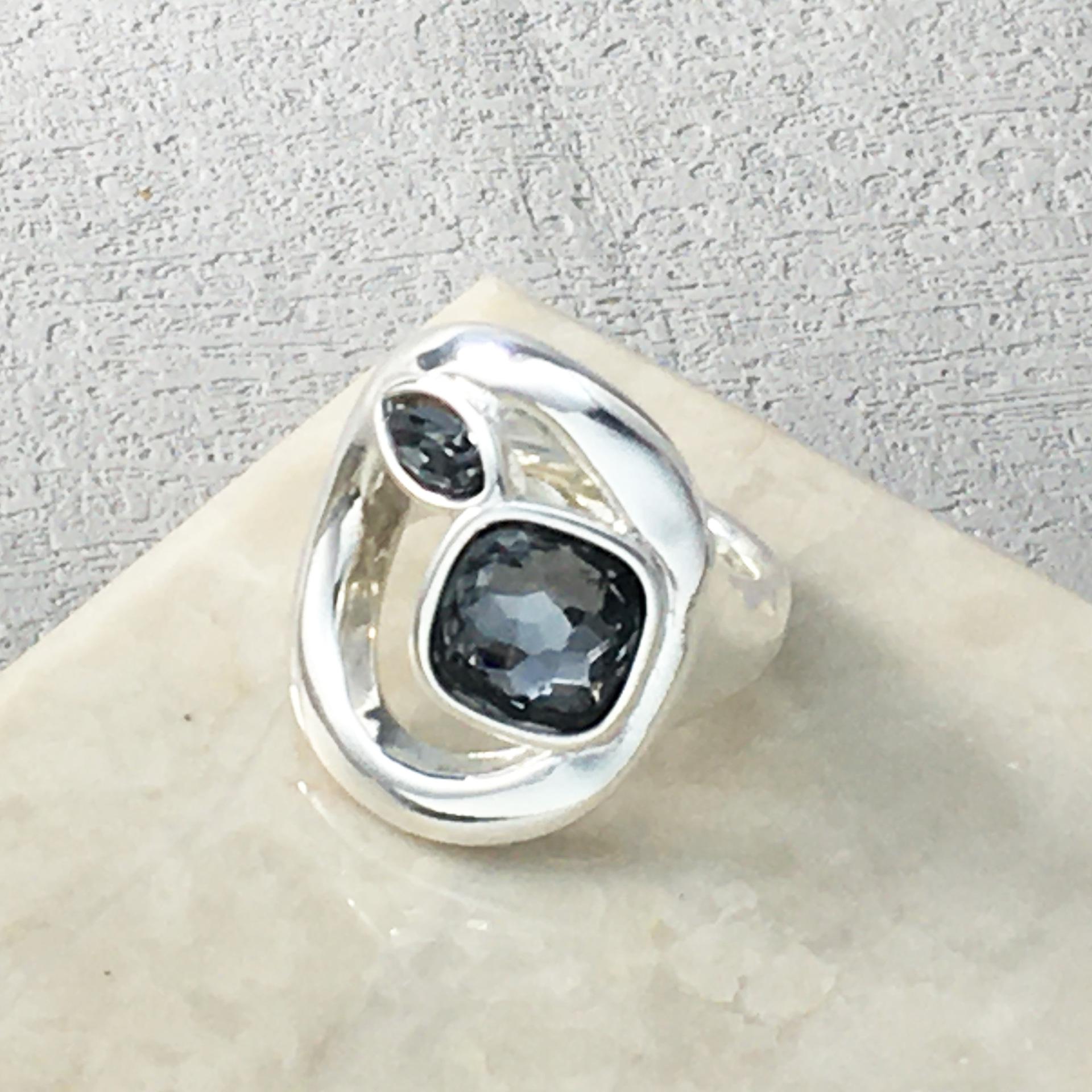 Spain UNOde50 Irregular Crystal Ring: Niche Design with Trendy Personality Size 8