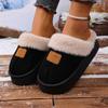 Fashion Comfort Furry Indoor Slippers Women 2025 Winter Soft Thick Bottom Fluffy Fur Mules Slippers Cotton Home Suede Slides for Woman