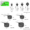 8-Piece Stainless Steel & Colored Plastic Measuring Spoon and Cup Set with Scale for Seasoning and Milk Powder