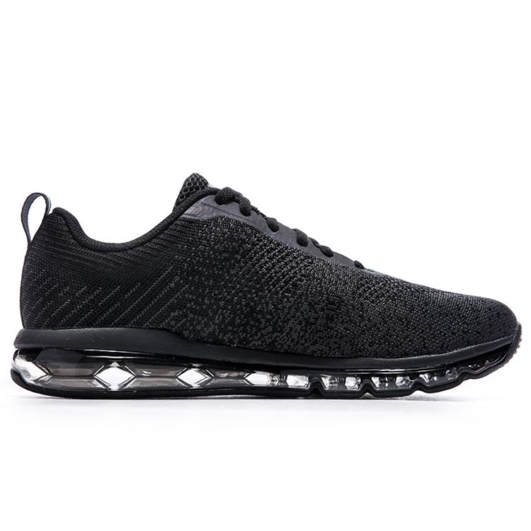 Scarpe Sportive Traspiranti Riflettenti Lavorate a Maglia con Ammortizzazione ad Aria Integrale Li Ning Bubble Max Sneakers Unisex Nere AGCN075-3
