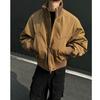 Men's Autumn Baseball Jacket Flight Jacket Stand Collar Thick Bomber Jacket Mens Casual Zip Up Short Jacket