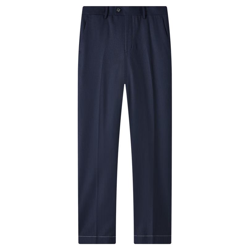 JOEONE Men s Autumn/Winter Striped Wool & Silk Blend Suit Trousers 180/98B