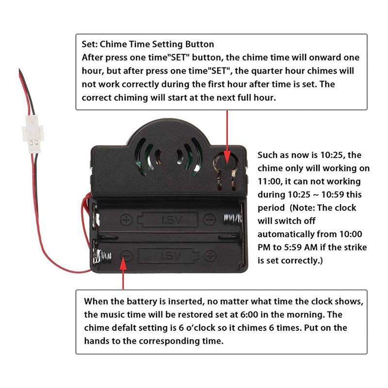 Modern Pendulum Clock Movement Set Clock Works Battery Operated With Hands And Chime
