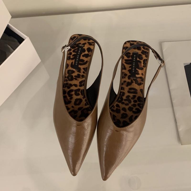 

Мода Bailamos Бренд Женские Сандалии Острый Носок Элегантная Обувь на Плоском Каблуке Летняя Мода Слингбэк Женские Мюли Туфли Лодочки Туфли для Платья Му 39 коричневый