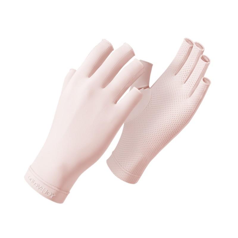 UV Protection Half-Finger Gloves Driving Nail Care Breathable Ice Silk Cycling MJ04