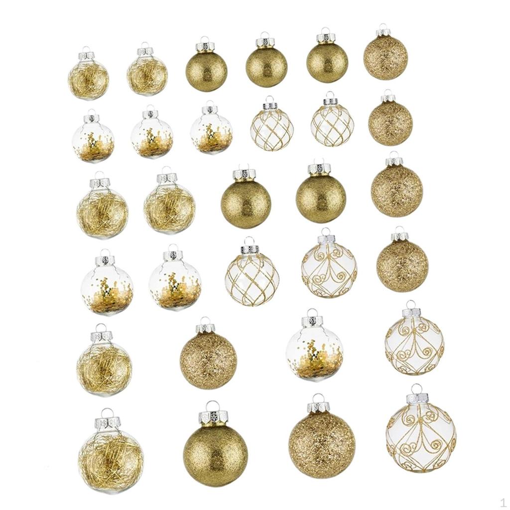 30 Pieces Christmas Tree Decorations Ball Ornaments Decorative Hanging Baubles Charm