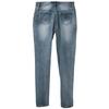 Fashion Women Solid Slim Denim Ripped Chain Big Hole Jeans Trousers Pencil Pants
