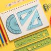 4pcs /set Soft Bendable Straight Ruler 15cm 20cm Protractor Triangular Rule Plastic Child Student Stationery Supplies